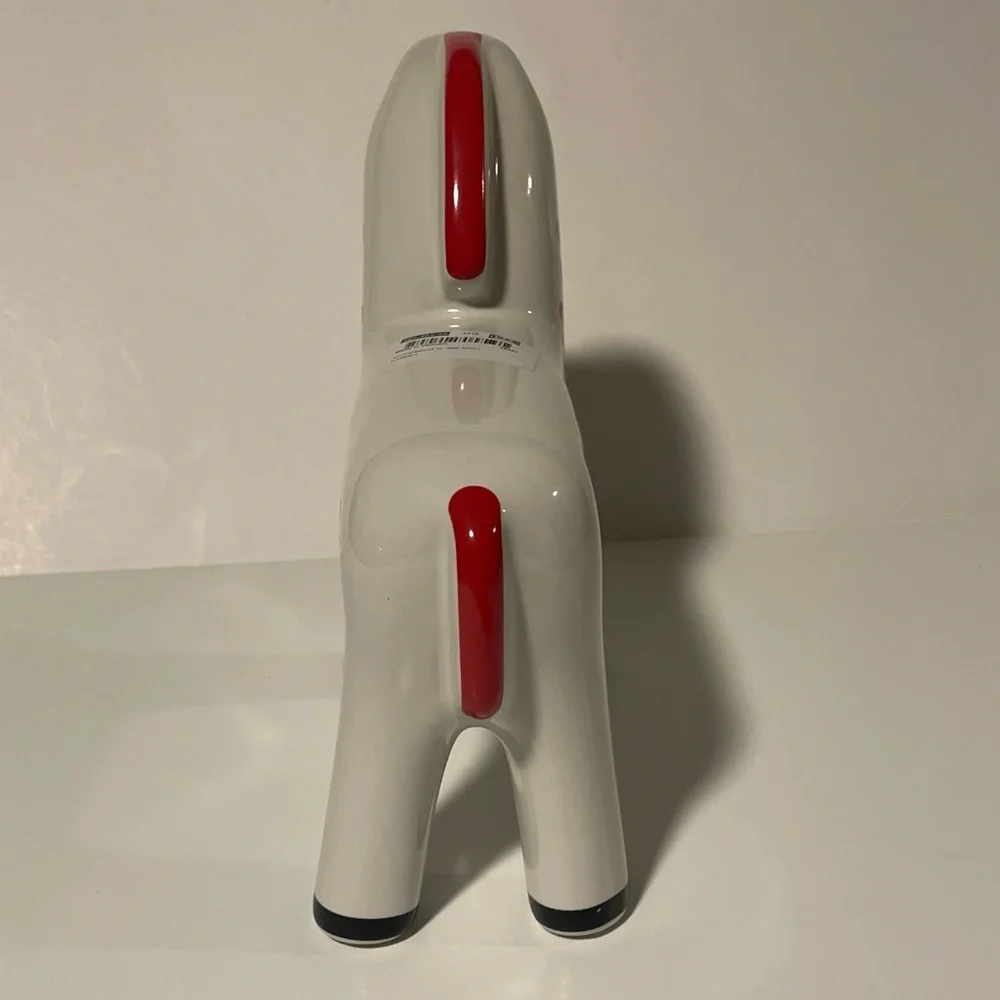 Ikea Vinterfint Swedish Nordic Dala Horse Ceramic White, Red, Black Accents New